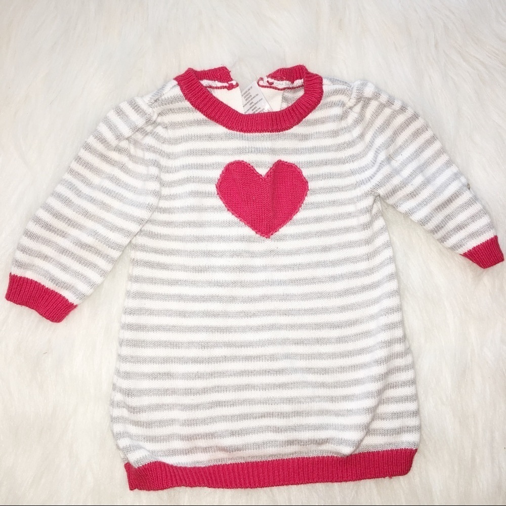Gymboree 0-3 months striped red heart sweater